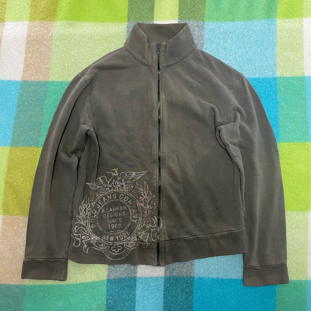 Vintage Polo Ralph Lauren y2k Olive Full Zip Jacket #Y2K